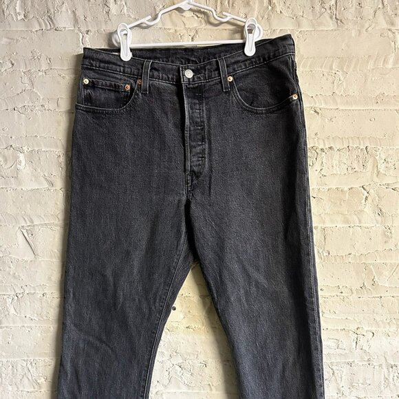 Washed Black Levi's 501 Button Fly Jeans NWOT - Picture 1 of 4